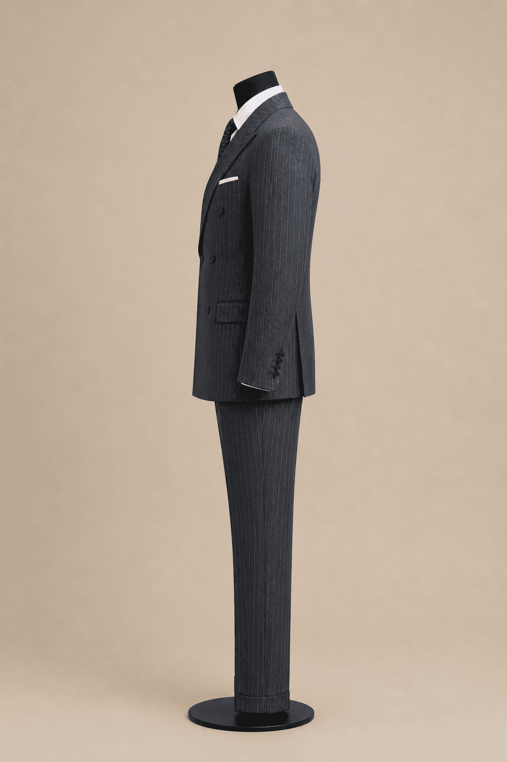 Мужской двубортный костюм Premium Pinstripe — фото 4